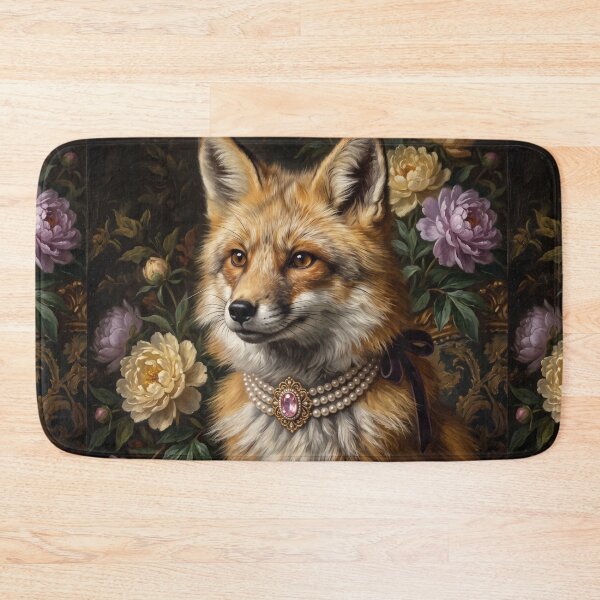 Item preview, Regal Fox Portrait with Ribbon Pearl Choker designed and sold by Real Beast Art.