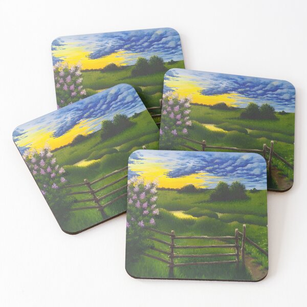 Item preview, Rural Sunset Gate - Blooming Lilac Field designed and sold by lanaverera.