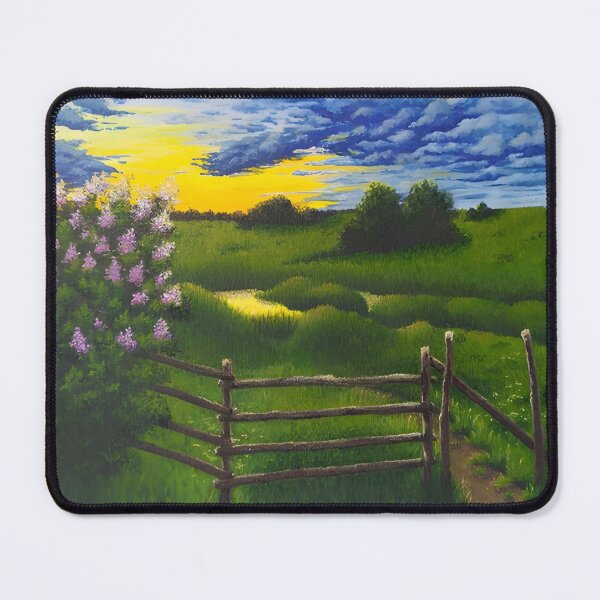Item preview, Rural Sunset Gate - Blooming Lilac Field designed and sold by lanaverera.