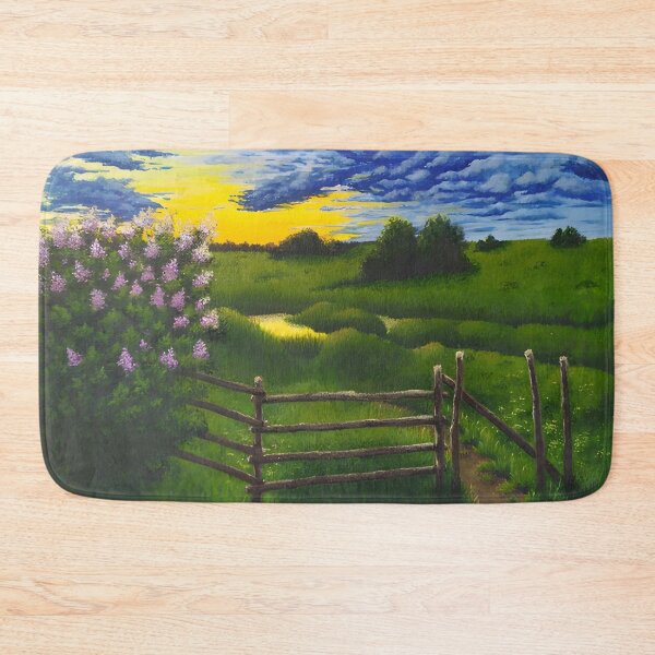 Item preview, Rural Sunset Gate - Blooming Lilac Field designed and sold by lanaverera.