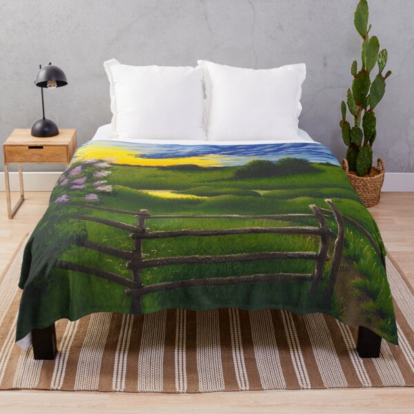Item preview, Rural Sunset Gate - Blooming Lilac Field designed and sold by lanaverera.
