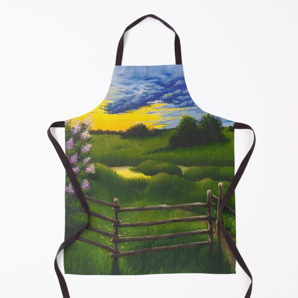 Item preview, Rural Sunset Gate - Blooming Lilac Field designed and sold by lanaverera.