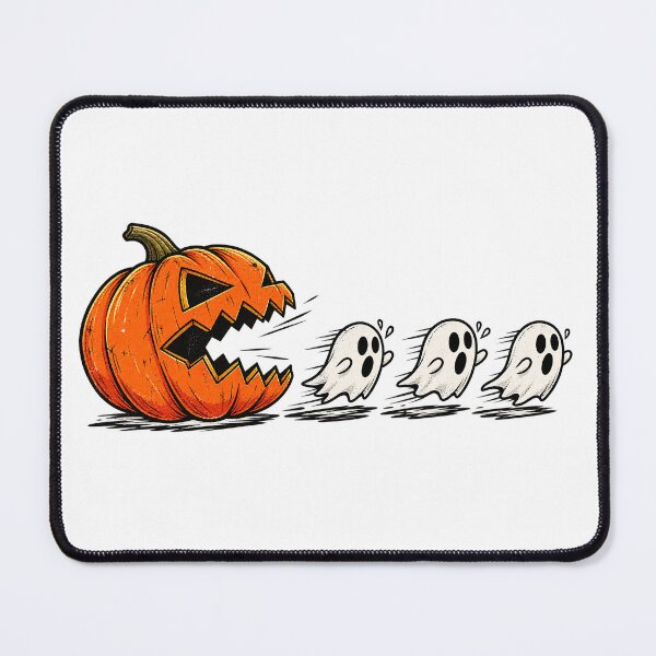 Item preview, Jack O Lantern Chasing Ghosts Funny Pac Man Halloween Art designed and sold by DesignArtist.ia.