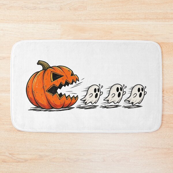 Item preview, Jack O Lantern Chasing Ghosts Funny Pac Man Halloween Art designed and sold by DesignArtist.ia.