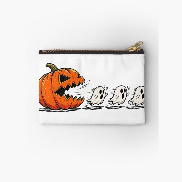 Item preview, Jack O Lantern Chasing Ghosts Funny Pac Man Halloween Art designed and sold by DesignArtist.ia.