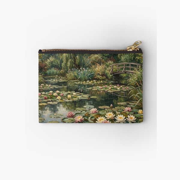 Item preview, Cottage Garden Water Lily Pond & Bridge Oil Painting designed and sold by SOUFIANE1991.