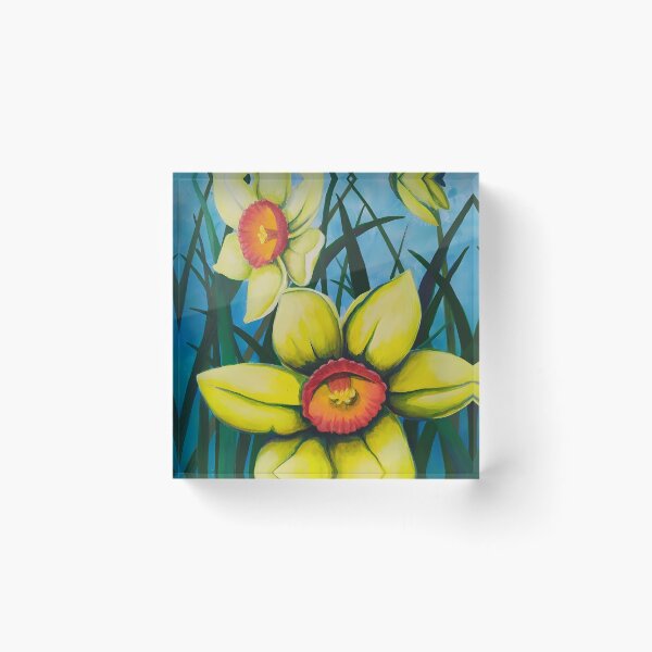 Item preview, Vibrant Yellow Daffodils - Blue Sky designed and sold by lanaverera.