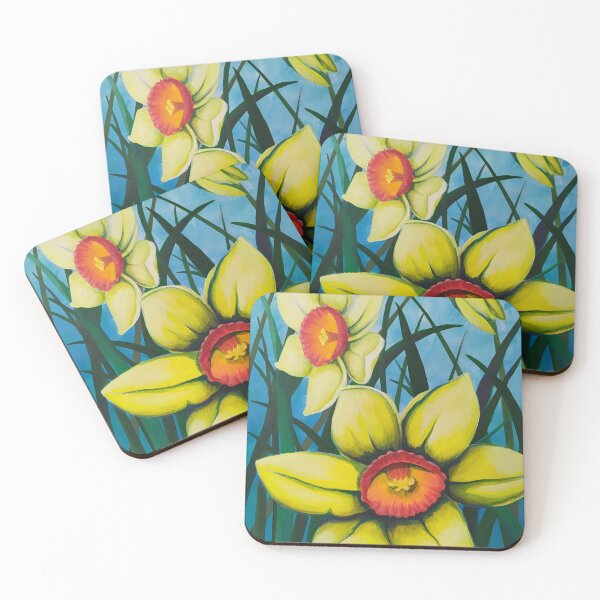 Item preview, Vibrant Yellow Daffodils - Blue Sky designed and sold by lanaverera.