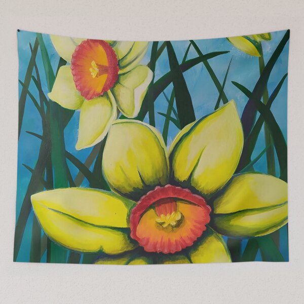 Item preview, Vibrant Yellow Daffodils - Blue Sky designed and sold by lanaverera.