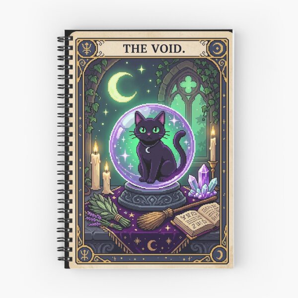 Item preview, The Void Tarot Card Pixel Art - Witchy Black Cat Gothic Sticker designed and sold by UnripeAlmond.