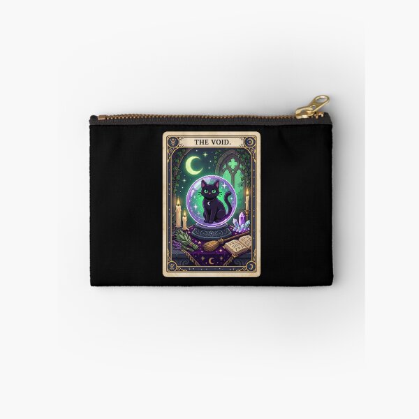 Item preview, The Void Tarot Card Pixel Art - Witchy Black Cat Gothic Sticker designed and sold by UnripeAlmond.