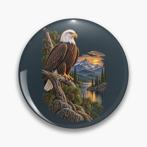 Item preview, Bald Eagle Mountain Lake Vintage Wilderness designed and sold by BROHLine Studio.