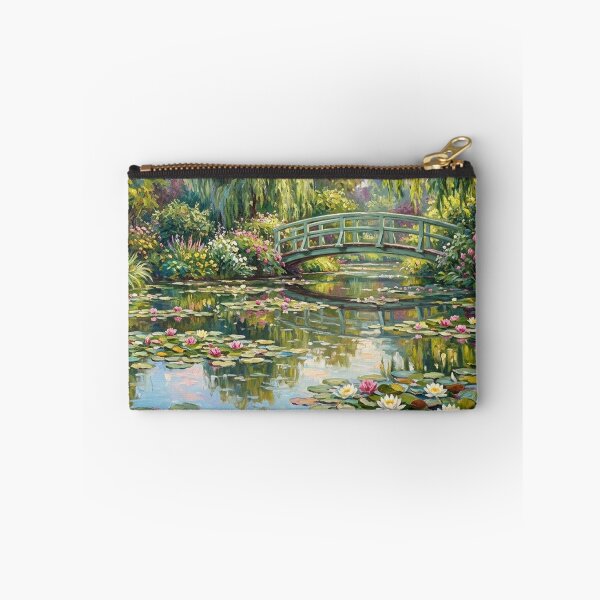Item preview, Cottage Garden Water Lily Pond & Bridge Oil Painting designed and sold by SOUFIANE1991.