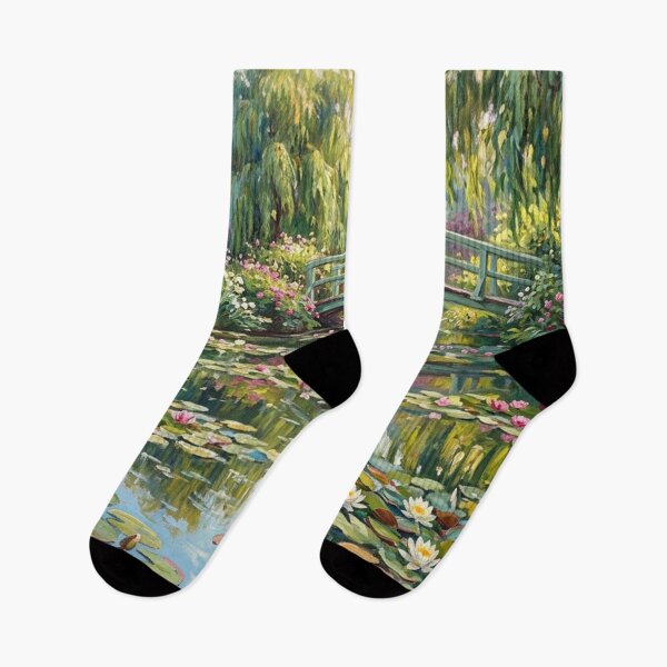 Item preview, Cottage Garden Water Lily Pond & Bridge Oil Painting designed and sold by SOUFIANE1991.