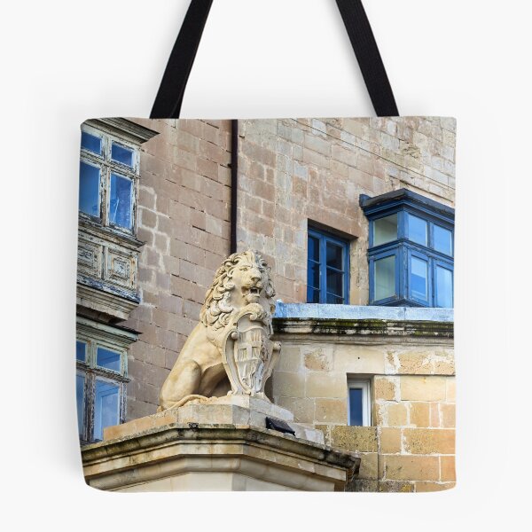 Item preview, De Vilhena Lion Statue and Traditional Maltese Balconies in Valletta, Malta designed and sold by goceris.