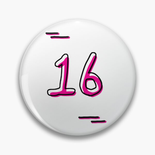Item preview, Number 16 - Bold Pink Artistic Numeral Design designed and sold by Dyche Studio.