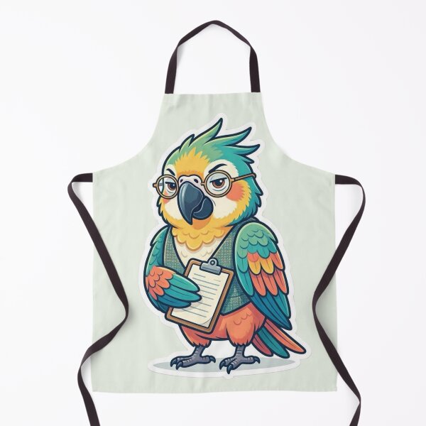 Item preview, Colorful Parrot with Glasses Holding Clipboard Cute Bird designed and sold by Safe Haven Pets.