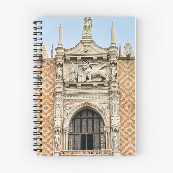 Item preview, Central Balcony and Winged Lion Sculpture on Doges Palace Facade in Venice Italy designed and sold by goceris.