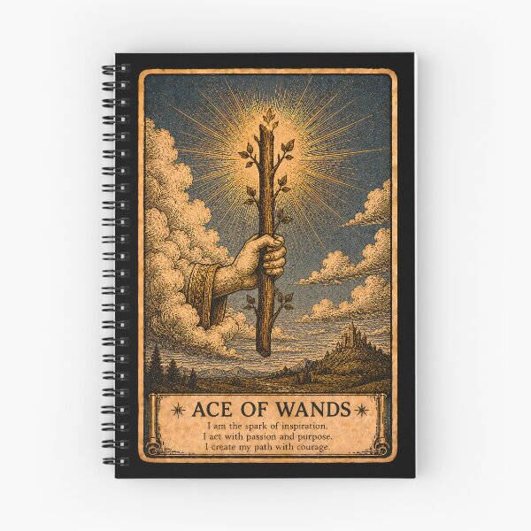 Item preview, Ace of Wands Tarot Card - Creativity & New Beginnings Illustration designed and sold by ArcanaAbsolute.