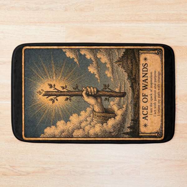 Item preview, Ace of Wands Tarot Card - Creativity & New Beginnings Illustration designed and sold by ArcanaAbsolute.