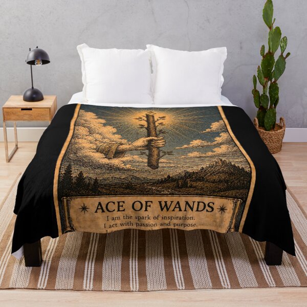 Item preview, Ace of Wands Tarot Card - Creativity & New Beginnings Illustration designed and sold by ArcanaAbsolute.
