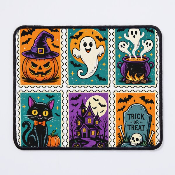 Item preview, Vintage Halloween Postage Stamp Sheet Cute Spooky Art designed and sold by DesignArtist.ia.
