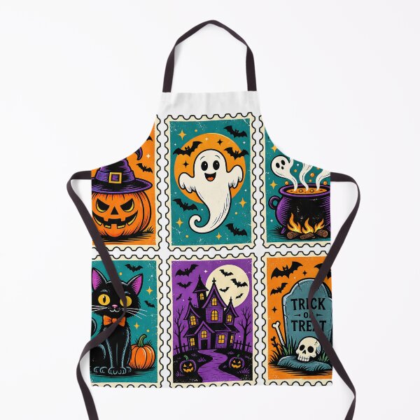 Item preview, Vintage Halloween Postage Stamp Sheet Cute Spooky Art designed and sold by DesignArtist.ia.