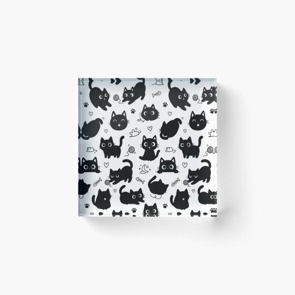 Item preview, Cute Black Cats Seamless Pattern – Kawaii Cat Print designed and sold by frantuliuss.