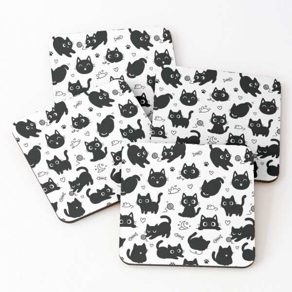 Item preview, Cute Black Cats Seamless Pattern – Kawaii Cat Print designed and sold by frantuliuss.