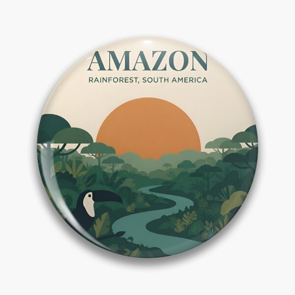 Item preview, Amazon Rainforest Vintage Travel Poster - Minimalist Jungle Art Print designed and sold by DuckOddity.