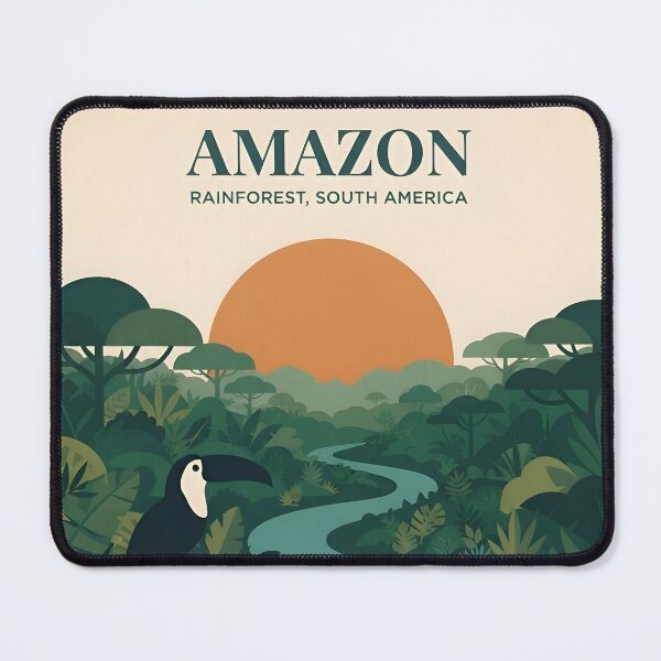 Item preview, Amazon Rainforest Vintage Travel Poster - Minimalist Jungle Art Print designed and sold by DuckOddity.