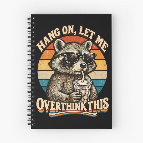Item preview, Hang On Let Me Overthink This - Funny Retro Raccoon Meme designed and sold by RetroOddity.