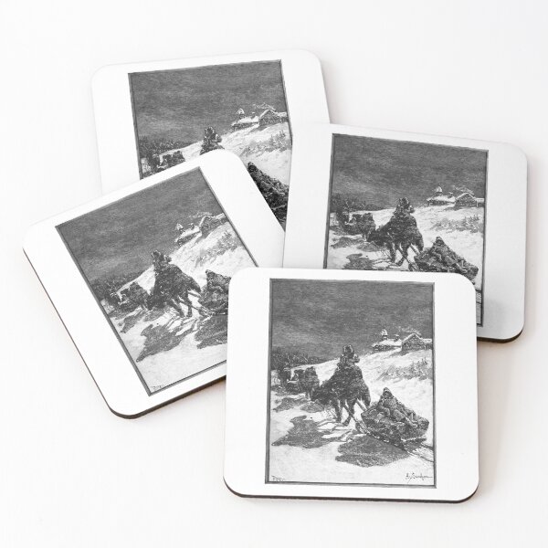 Item preview, Vintage Winter Snow Sledding Illustration designed and sold by Antique Science Press.