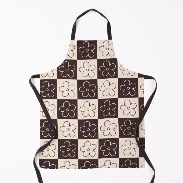 Item preview, Retro Brown Floral Checkerboard Pattern designed and sold by jianina-alondra.