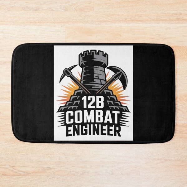 Item preview, 12B Combat Engineer — Castle Tower Emblem with Crossed Pickaxes and Explosion U.S. Army MOS Graphic designed and sold by GFamilyC.