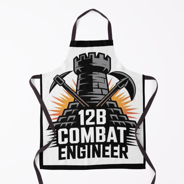 Item preview, 12B Combat Engineer — Castle Tower Emblem with Crossed Pickaxes and Explosion U.S. Army MOS Graphic designed and sold by GFamilyC.