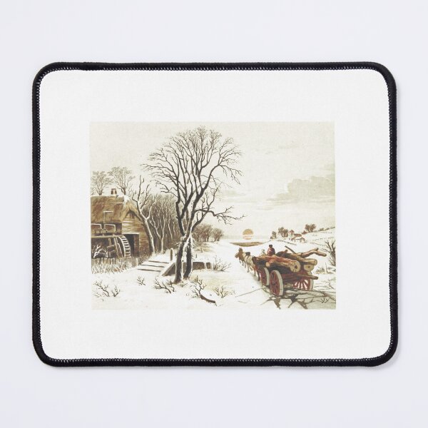 Item preview, Vintage Winter Snow Landscape Lithograph designed and sold by Antique Science Press.
