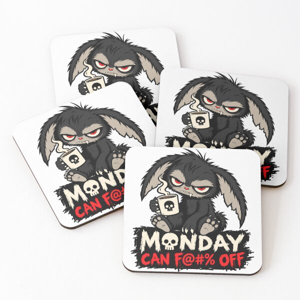 Item preview, Monday Can F@#% Off — Creepy Cute Bunny Monster designed and sold by Weasel Graphix.