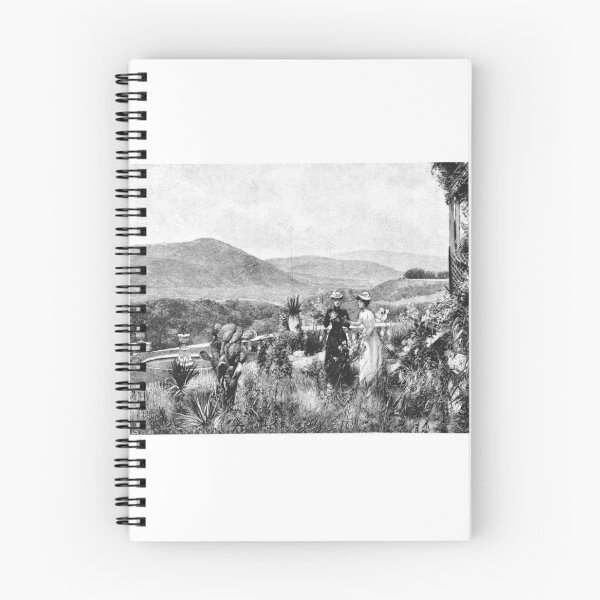Item preview, Vintage Garden Ladies Landscape Lithograph designed and sold by Antique Science Press.