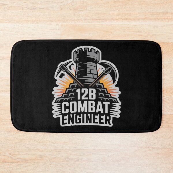 Item preview, 12B Combat Engineer — Castle Tower Emblem with Crossed Pickaxes and Explosion U.S. Army MOS Graphic White Outline designed and sold by GFamilyC.