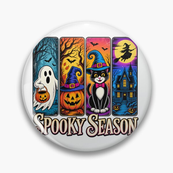 Item preview, Spooky Season Retro Halloween Four Panel Bookmark Art designed and sold by DesignArtist.ia.