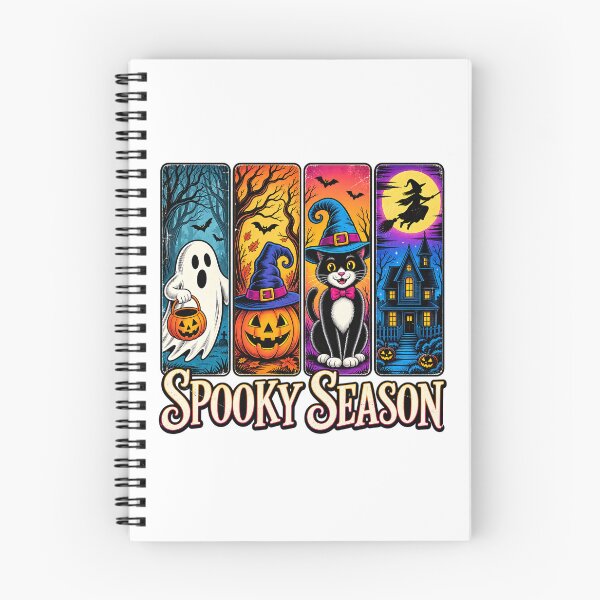 Item preview, Spooky Season Retro Halloween Four Panel Bookmark Art designed and sold by DesignArtist.ia.