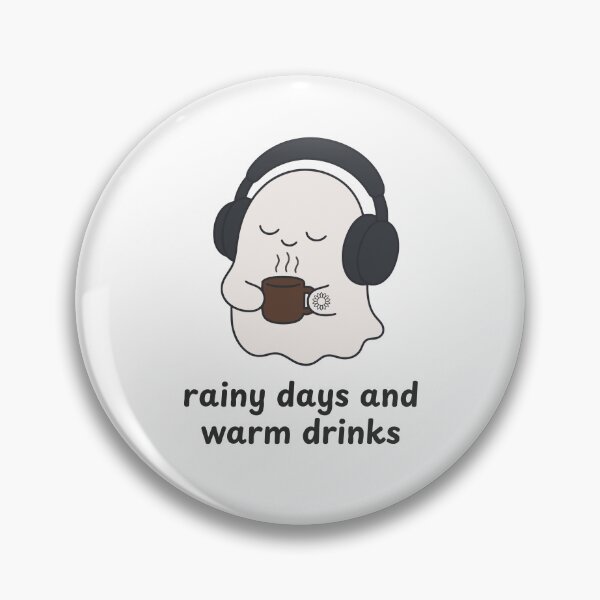 Item preview, Cozy Ghost Drinking Coffee | Rainy Days Warm Drinks Aesthetic designed and sold by suncorner28.
