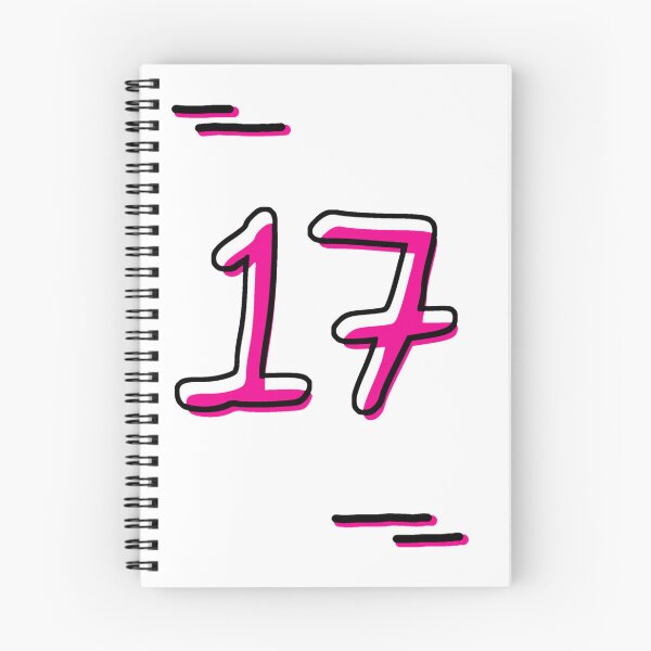 Item preview, Number 17 - Bold Pink Artistic Numeral Design designed and sold by Dyche Studio.