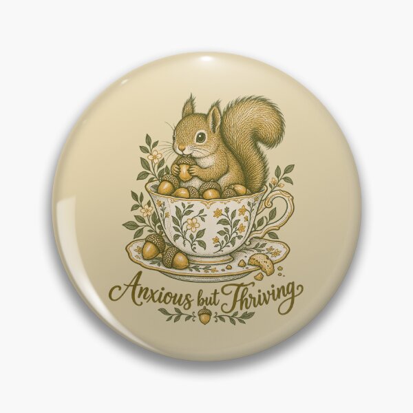 Item preview, Anxious But Thriving Squirrel T-Shirt | Cute Squirrel Teacup Illustration designed and sold by Hearth & Hollow.