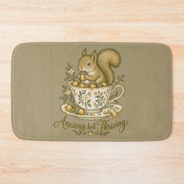Item preview, Anxious But Thriving Squirrel T-Shirt | Cute Squirrel Teacup Illustration designed and sold by Hearth & Hollow.
