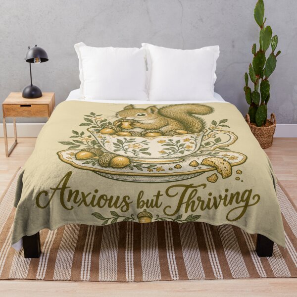 Item preview, Anxious But Thriving Squirrel T-Shirt | Cute Squirrel Teacup Illustration designed and sold by Hearth & Hollow.