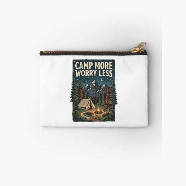Item preview, Camp More Worry Less Vintage Camping Mountain Design designed and sold by meghnad.