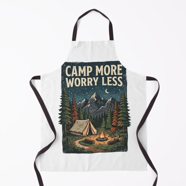 Item preview, Camp More Worry Less Vintage Camping Mountain Design designed and sold by meghnad.