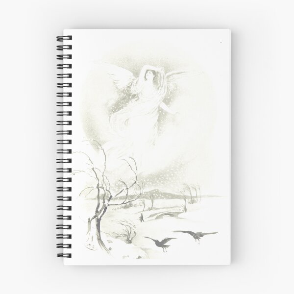 Item preview, Vintage Winter Angel and Snow Landscape Illustration designed and sold by Antique Science Press.